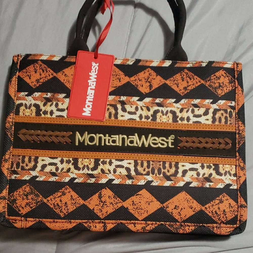 Montana West Orange and Black Bag